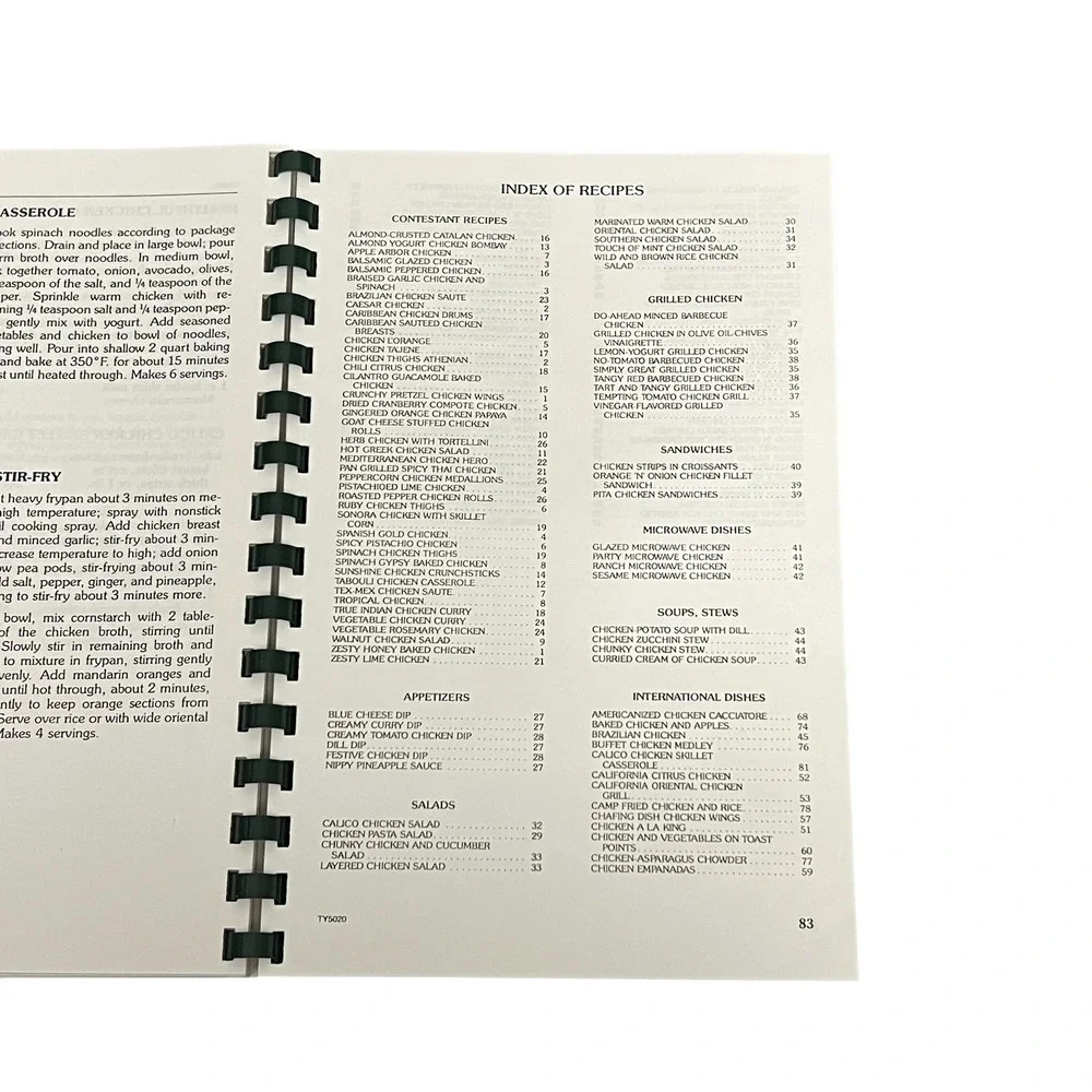 Tyson Classic Chicken Cookbook 1994‎ Spiral Bound Vintage Recipe Book Retro